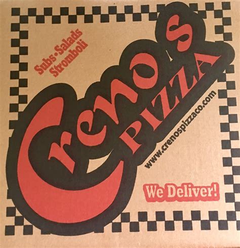 Crenos pizza - Creno's Pizza. Call Menu Info. 11184 Hebron Rd Buckeye Lake, OH 43008 Uber. MORE PHOTOS. Menu Build Your Own Pizza ... Come with a side of pizza sauce Small $6.99; Large $9.99; Calzone. Meatball Stromboli Meatball, cheese and sauce Small $6.99; Large $8.49; Pepperoni Stromboli Pepperoni, cheese and sauce ...